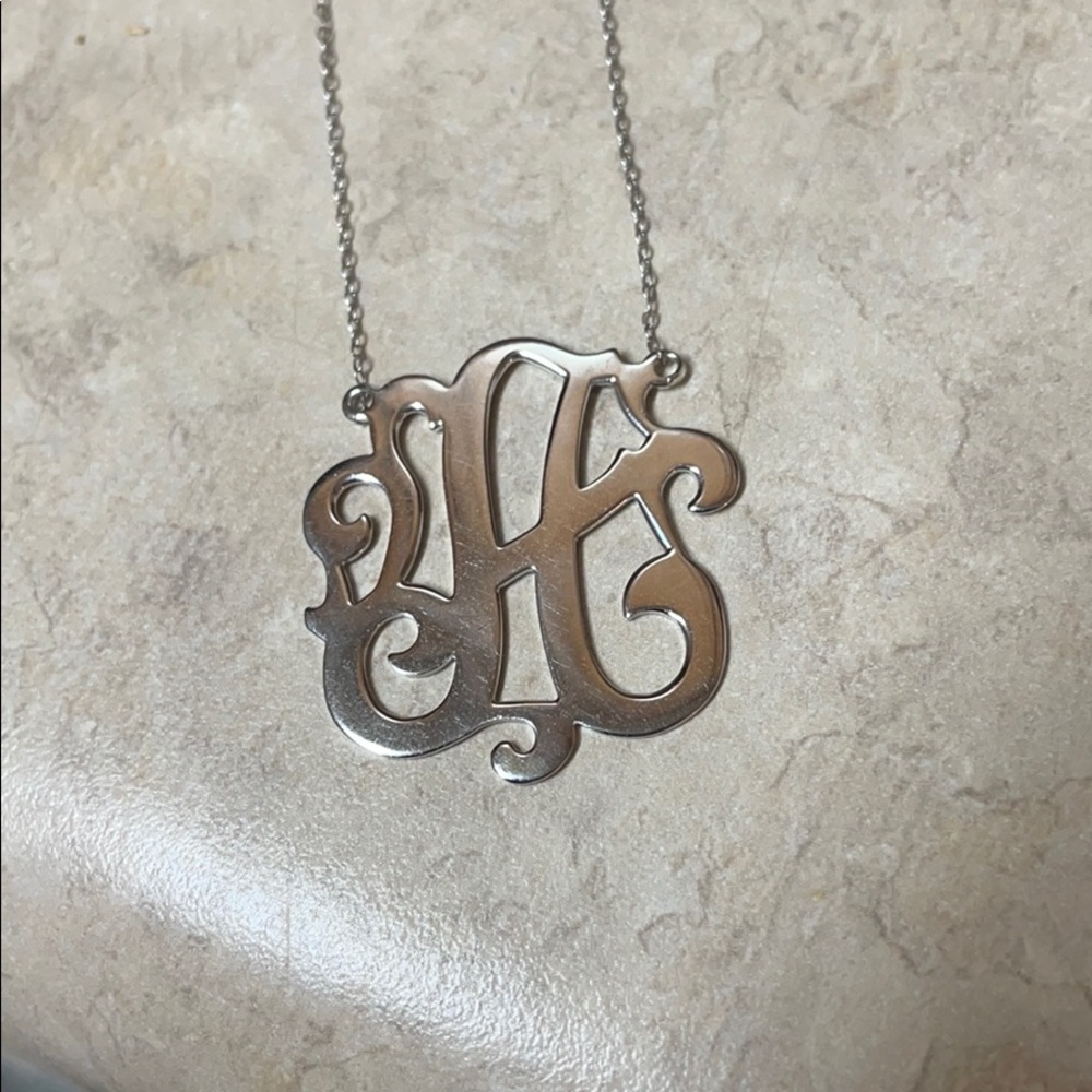 “A” Initial Sterling Silver Necklace